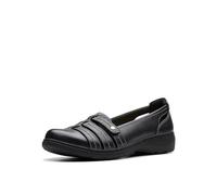 Clarks Women's Carleigh Eliza Loafer Flat, Black Leather, 8 UK