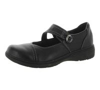 Clarks - Womens Carleigh Jane Shoes, Color Black Leather, Size: 6 UK Narrow
