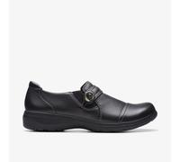 Clarks Womens Carleigh Pearl Black Leather Slip Ons Leather Casual