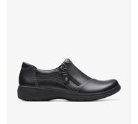 Clarks Womens Carleigh Ray Black Leather Slip Ons Leather Casual