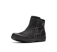 Clarks Women's Carleigh Style Ankle Boot, Black Nubuck, 9