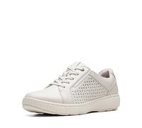 Clarks Women's Caroline Ella Sneaker, White Leather, 8.5 UK