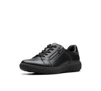 Clarks Women's Caroline Janna Sneaker, Black Leather, 4 UK