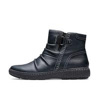 Clarks Women's Caroline Orchid Ankle Boot, Black Leather, 7 US