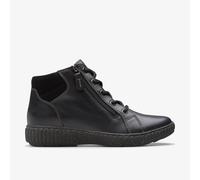 Clarks Womens Caroline Park Black Combination Ankle Boots,Lace Up Leather Casual