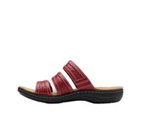 Clarks Women's Casual Sandal, Red Leather, 8 Wide