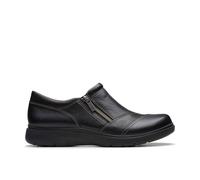Clarks Womens Certina Pure Black Leather Slip Ons Leather Casual