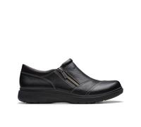 Clarks Womens Certina Pure Black Leather Slip Ons Leather Casual