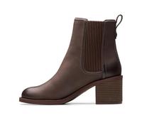 Clarks Women's Chamberly Top Chelsea Boot, Dark Brown Lea, 8 UK