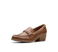 Clarks Women's Charlten Echo Loafer, Dark Sand, 7 UK