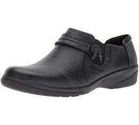 Clarks Women's Cheyn Madi Slip-On Loafer, Black Tumbled Leather, 5 UK