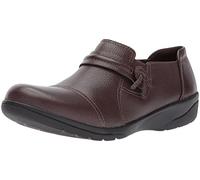 Clarks Women's Cheyn Madi Slip-On Loafer, Dark Brown Tumbled Leather, 4 UK