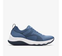 Clarks Womens Circuit Tie Denim Blue Knit Shoes - Size UK 7