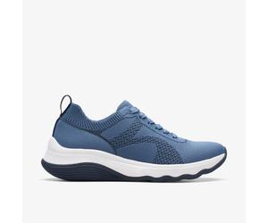 Clarks Womens Circuit Tie Denim Blue Knit Shoes - Size UK 7