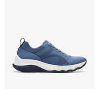 Clarks Women's Circuit Tie Sneaker, Denim Blue Knit, 4 UK