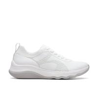 Clarks Womens Circuit Tie White Knit Trainers Textile Sports