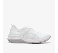 Clarks Womens Circuit Tie White Knit Trainers Textile Sports