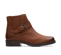 Clarks Women's Clarkwell Strap Fashion Boot, Dark Tan Lea, 2.5 UK
