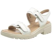 Clarks Women's Coast Daisy Sandal, White Leather, 6.5 UK