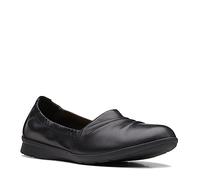 Clarks Women's Collection Ballet Flats, Black Leather, 6 UK