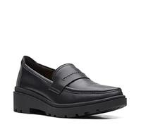 Clarks Womens Collection Loafer, Black Leat, 7