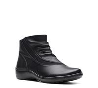 Clarks Women's Cora Derby Ankle Boot, Black Leather, 6