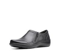 Clarks Women's Cora Giny Loafer Flat, Black Tumbled, 5.5 UK