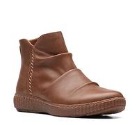 Clarks womens Cora Grace Boot, Dark Tan Leather, 6