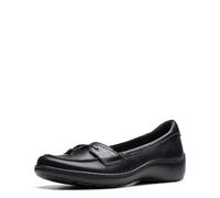 Clarks Women's Cora Haley Loafers, Black Leather, 39 EU Large