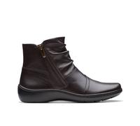 Clarks Women's Cora Pace Chocolate Leather Ankle Boots in Brown | Size: 6/Wide Fit