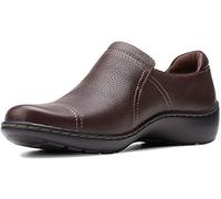 Clarks Women's Cora Poppy Loafers (Dark Brown Tumbled, 7)