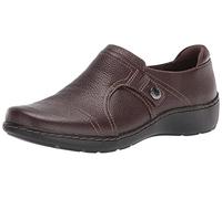 Clarks Women's Cora Poppy Low Shoes, Dark Brown Tumbled, 7.5 X-Wide