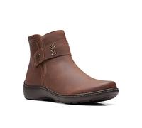 Clarks Women's Cora Rae Ankle Boot, Dark Tan Leather, 3 UK