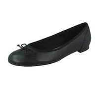 (Black Leather, UK 7.5) Ladies Clarks Ballerina Style Flats Couture Bloom