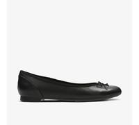 (Black Leather, UK 6) Ladies Clarks Ballerina Style Flats Couture Bloom