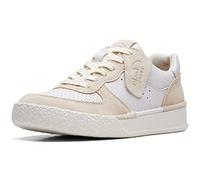 Clarks Women's Craft Cup Court Sneaker, Off White Combi, 4 UK