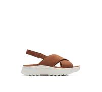 Clarks Women's Dashlite Wish Sandal, Dark Tan Suede, 3.5 UK