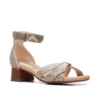 Clarks Women's Desirae Lily Heeled Sandal, Beige Metallic Synthetic, 9.5