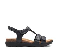 Clarks Women's Desirae Palm Heel Sandal, Black (Black Leather), 5 UK