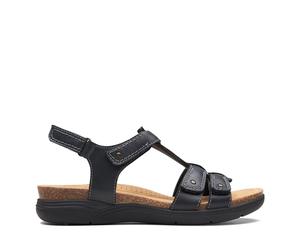 Clarks Women's Desirae Palm Heel Sandal, Black (Black Leather), 5 UK