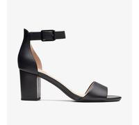 Clarks Deva Mae Leather Sandals In Black Wide Fit Size 7