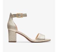 Clarks Womens Deva Mae Champagne Heeled Sandals Leather Smart