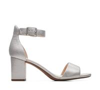 Clarks Women's Deva Mae Pump, Metallic Silver, 3 UK