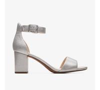 Clarks Women's Deva Mae Pump, Silver Metallic, 8 UK