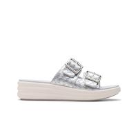 Clarks Ladies Clarks Cloudsteppers Woven Mule Sandals Drift Buckle - Silver Metallic - UK 3