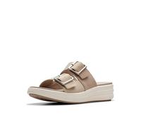Clarks Women's Drift Buckle Slide Sandal, Sand Combi, 8 UK