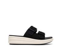 Clarks Womens Drift Faye Black Flat Sandals,Sliders