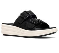 Clarks womens Drift Faye, Black Textile, 6 Wide
