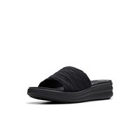 Clarks Women's Drift Petal Slide Sandal, Black/Black Synthetic, 5.5 UK