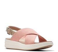 Clarks Women's Drift Sun Wedge Sandal, Peach Synthetic, 7.5 UK